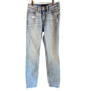 Silver Jeans Most Wanted Skinny 25X29 Womens Distressed Raw Hem Light Wash
